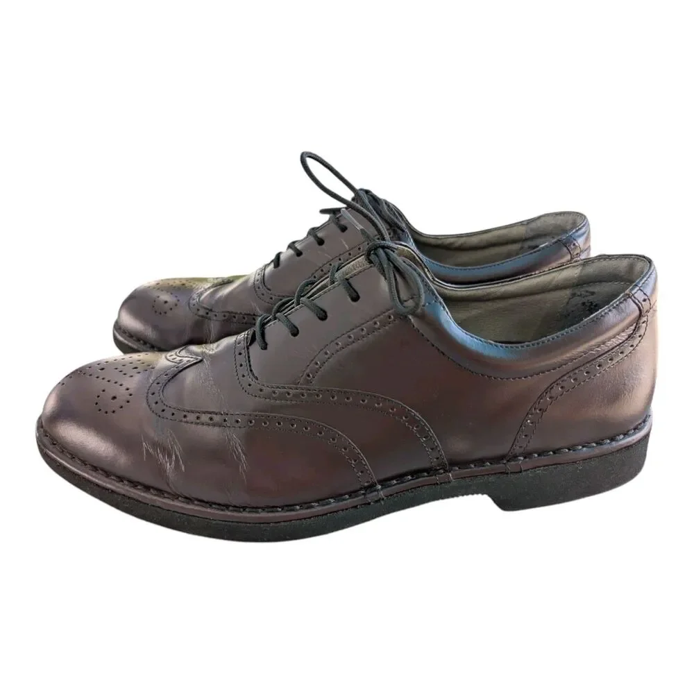 Rockport DresSports Men's 9M Burgundy Leather Wingtip Vibram Dress Shoes Career